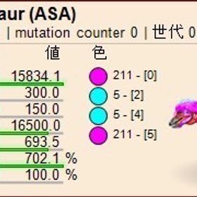 公式pve CCカラーテリジノ ステータスも⭕️ | ARK Survival Evolvedのアカウントデータ、RMTの販売・買取一覧