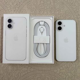 アップル(Apple)の美品 iPhone16 128GB ホワイト SIMフリー(スマートフォン本体)