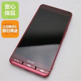 超美品 KYV43 BASIO3 レッド スマホ 即日発送 スマホ 白ロム au KYOCERA 土日祝発送OK 03000