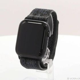 〔中古〕Apple(アップル) Apple Watch SE 第2世代 GPS 44mm ミッドナイトアルミニウムケース ブラック／ブルーNikeスポーツループ〔377-ud〕
