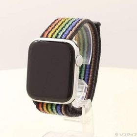 〔中古〕Apple(アップル) Apple Watch SE 第2世代 GPS 44mm シルバーアルミニウムケース プライドエディションNikeスポーツループ〔344-ud〕