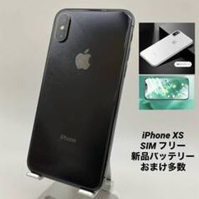 ★iPhoneXS 64GB スペースグレイ/大容量3200mAh新品バッテリー100%/シムフリー/新品おまけ付 003