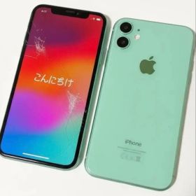 iPhone 11 グリーン 64GB SIMフリー バッテリー70%台 画面割