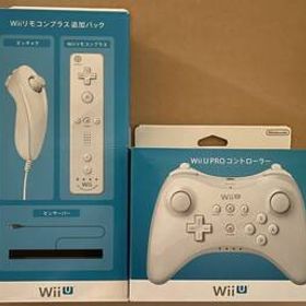 WiiU【新品未開封】WiiU PRO コントローラー(shiro)/Wiiリモコンプラス追加パック(shiro) Wiiリモコンプラス+ヌンチャク+センサーバー