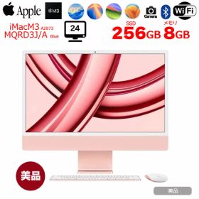 Apple iMac 24inch MQRD3J/A A2874 4.5K 2023 一体型 MacOS [Apple M3 8コア メモリ8GB SSD256GB 無線 BT カメラ 24インチ Pink 純箱 ]:美品