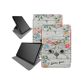 Cat Flowers Case for All-New 6.8" Kindle Paperwhite (11th Generation-2021) and Kindle Paperwhite Signature Edition, 360 Degree Rotating Foldi_並行輸入
