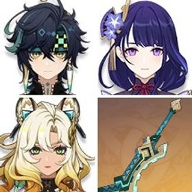 ティナリ+夢見月瑞希+山の王の長牙+シロネン+雷電将軍+ディルック+四風原典+ディシア+刻晴+キィニ | 原神のアカウントデータ、RMTの販売・買取一覧