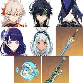 楓原万葉+アモスの弓+山の王の長牙+キィニチ+サーフィンタイム+蒼古なる自由への誓い+雷電将軍+ムア | 原神のアカウントデータ、RMTの販売・買取一覧