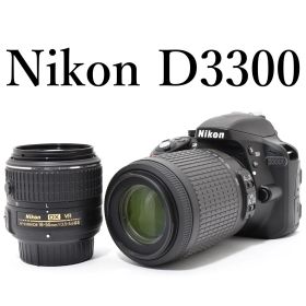 【新品級／シャッター回数36回】Nikon D3300 ダブルズームキット 高画質一眼レフ◆スマホ転送OK◆初心者おすすめ