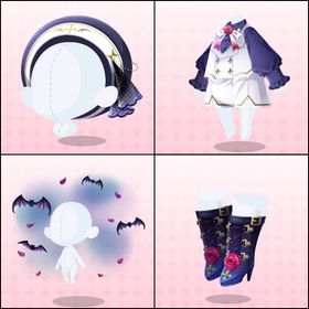 聖なる月夜のヴァンパイア 4点セット | ポケコロツイン(ポケツイ)のアカウントデータ、RMTの販売・買取一覧