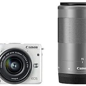 【中古】Canon ミラーレス一眼カメラ EOS M3 ダブルズームキット(ホワイト) EF-M15-45mm F3.5-6.3 IS STM EF-M55-200mm F4.5-6.3 IS STM 付属 EOSM3WH-WZ