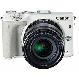 【中古】（非常に良い）Canon ミラーレス一眼カメラ EOS M3 レンズキット(ホワイト) EF-M18-55mm F3.5-5.6 IS STM 付属 EOSM3WH-1855ISSTMLK(ミラーレス一眼)