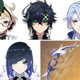 モナ+ディシア1凸+神里綾人+キィニチ+夜蘭+夢見月瑞希+天空の刃+エミリエ+若水+ディルック | 原神のアカウントデータ、RMTの販売・買取一覧