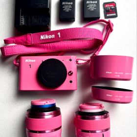 ニコン NIKON1 J1 ダブルズームキット ピンクスペシャルキット 完動品