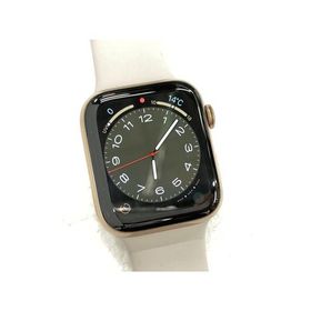 中古 Apple Watch Series5 GPS + Cellular 44mm ゴールドステンレススチールケース ストーンスポーツバンド MWWH2J/A Model:A2157 ※バッテリ残量やや少なめ