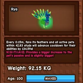 デカペ・ナイトメア変異付きクジャク90キロ⤴︎⤴︎ | ロブロックス(ROBLOX)のアカウントデータ、RMTの販売・買取一覧