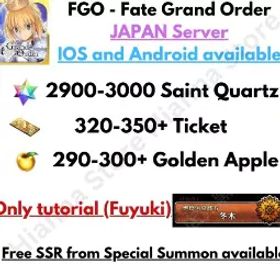✅日本✅唯 チュートリアル✅ 2900-3000 聖晶石 |320-350+ 枚 |290-280+ 金 Apple (チュートリアルのみ - 冬木)