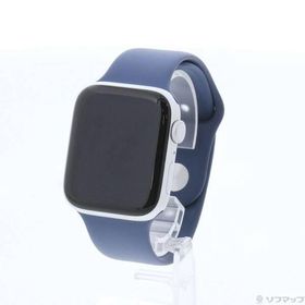 〔中古〕Apple(アップル) 〔展示品〕 Apple Watch SE 第2世代 GPS 44mm シルバーアルミニウムケース デニムスポーツバンド〔344-ud〕