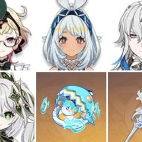 アモスの弓+ルミドゥースの挽歌+和璞鳶+エミリエ+ヌヴィレット+ムアラニ+若水+ナヒーダ+サーフィン | 原神のアカウントデータ、RMTの販売・買取一覧