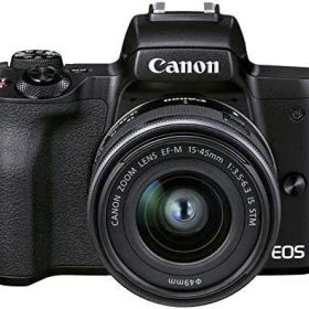 Canon ミラーレス一眼カメラ EOS Kiss M2 標準ズームレンズキット ブラック KISSM2BK-1545