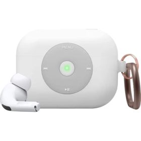 WJ72 【elago】 AirPods Pro 対応 ケース カラビナ 付き 耐衝撃 シリコン カバー ノスタルジック デザイン 衝撃 [ Apple AirPodsPro MWP22J/A エアーポッズPro エアーポッズプロ 対応 ]