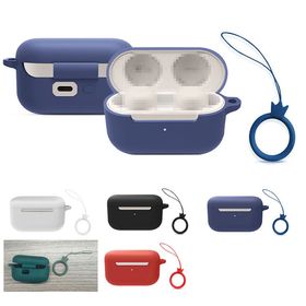 Amazon Echo Buds (2nd Gen) ケース ストラップ付き シリコン シンプル 保護カバー アマゾンエコー バッズ （第2世代） おすすめ おしゃ