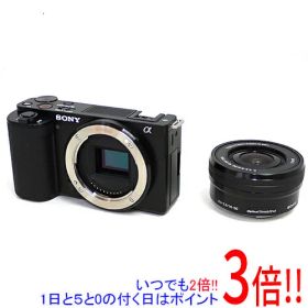 【1日と5.0のつく日、18日はポイント3倍！】【中古】SONY製 デジタル一眼 VLOGCAM パワーズームレンズキット ZV-E10L ブラック 元箱あり
