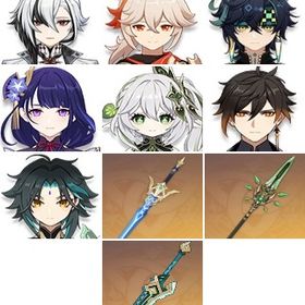 即対応|魈+鐘離+雷電将軍+キィニチ+楓原万葉2凸+アルレッキーノ+ナヒーダ|引退垢 | 原神のアカウントデータ、RMTの販売・買取一覧