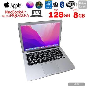 【中古パソコン】Apple MacBook Air_13.3inch MQD32J/A A1466 2017 OS [core i5 5350U 1.8GHz メモリ8GB SSD128GB 無線 BT カメラ 13.3] :良品