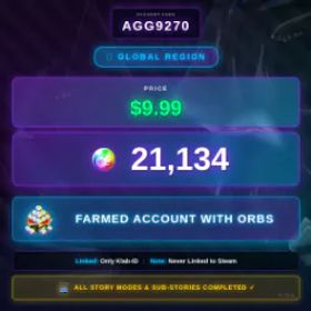 海外 |21,134 オーブ 💎 | steam レディアカウント 🚀 |9.99$ のみ !AGG9270