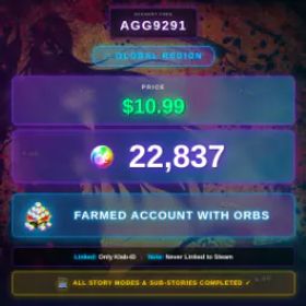 海外 |22,837 オーブ 💎 | steam レディアカウント 🚀 |10.99$ のみ!AGG9291