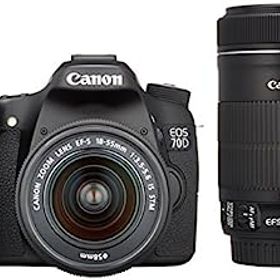 【中古】Canon デジタル一眼レフカメラ EOS 70D ダブルズームキット EF-S18-55 IS STM/EF-S55-250 IS STM付属 ブラック EOS70D-WKIT