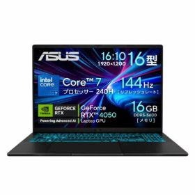 ASUS ノートパソコン ASUS Gaming V16 V3607VUC7165R4050W ブラック V3607VU-C7165R4050W (納期目安3週間~)