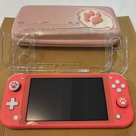 Nintendo Switch Lite ピンク 肉球デザイン クリアカバー