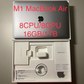 M1 MacBook Air 13 2020 A2337 16GB 1TB(ノートPC)