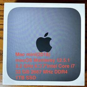 Apple Mac mini 2018 Core i7 3.2GHz メモリ 32GB SSD 1TB