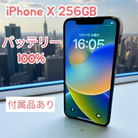 iPhone X 本体 256GB simフリー バッテリー100% 付属品多数