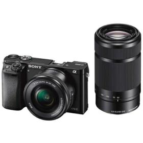 【中古】（新古品） SONY ミラーレス一眼 α6000 ダブルズームレンズキット E PZ 16-50mm F3.5-5.6 OSS + E 55-210mm F4.5-6.3 OSS ブラック ILCE-6000Y B