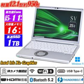 【新品NVMeSSD1TB】Let's note CF-SV1 12.1型約950kg 第11世代Core i5-1145G7 メモリ16GB IRカメラ顔認証 Wi-Fi6 Type-C Thunderbolt4 HDMI Windows11 Office