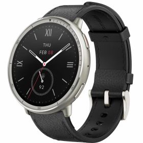 Amazfit（アマズフィット） AMAZFIT Active2 ブラックレザー プレミアムバージョン スマートウォッチ SP170073-C225 [SP170073C225]【返品種別A】