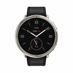 Amazfit Active2 ブラック レザー (プレミアムバージョン) 国内正規品 1年保証（SP170073-C225） アマズフィット アクティブ 2 GPS搭載 AMOLEDディスプレイ iPhone／Android に対応 スポーツウォッチ スマートウォッチ ランニング 健康管理