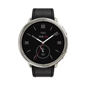 Amazfit スマートウォッチ Active 2 (Round) ブラックレザー sp170073-C225