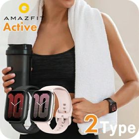 ＼2000円OFFクーポン+さらに9倍／ アマズフィット Active 充電式クオーツ スマートウォッチ ブランド メンズ レディース Bluetooth Amazfit デジタル SP170066-C178 SP170066-C172