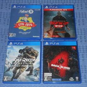 PS4ソフト4本 オンライン専用 ゴーストリコン ブレイクポイント Back4Blood フォールアウト76トライセンテニアル FRIDAY THE 13TH THE GAME