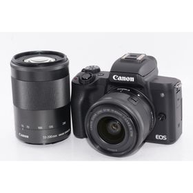 【外観特上級】Canon ミラーレス一眼カメラ EOS Kiss M ダブルズームキット ブラック(ミラーレス一眼)