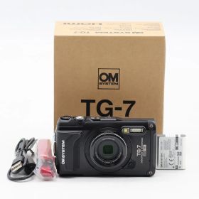 OM SYSTEM Tough TG-7 ブラック 防水・耐衝撃タフネスカメラ 登山・海・アウトドア撮影に最適な4K対応モデル【中古】