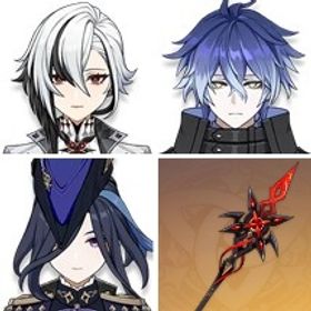 七七+天空の傲+始まりの大魔術+フリンズ+アルレッキーノ+クロリンデ1凸+赤月のシルエット+夢見月瑞 | 原神のアカウントデータ、RMTの販売・買取一覧