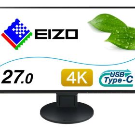 【中古】EIZO FlexScan 27.0インチ ディスプレイモニター (4K UHD/IPSパネル/ノングレア/ブラック/USB Type-C搭載/&amp;無輝点) EV2785-BK