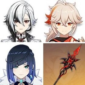 ジン+ディルック1凸+アルレッキーノ3凸+天空の刃+四風原典+楓原万葉+刻晴+夢見月瑞希+モナ+赤月 | 原神のアカウントデータ、RMTの販売・買取一覧