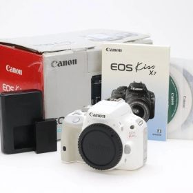 AB- (良品) Canon キヤノン EOS Kiss X7 ボディ ホワイト シャッター数 4,245枚 初期不良返品対応 111-46